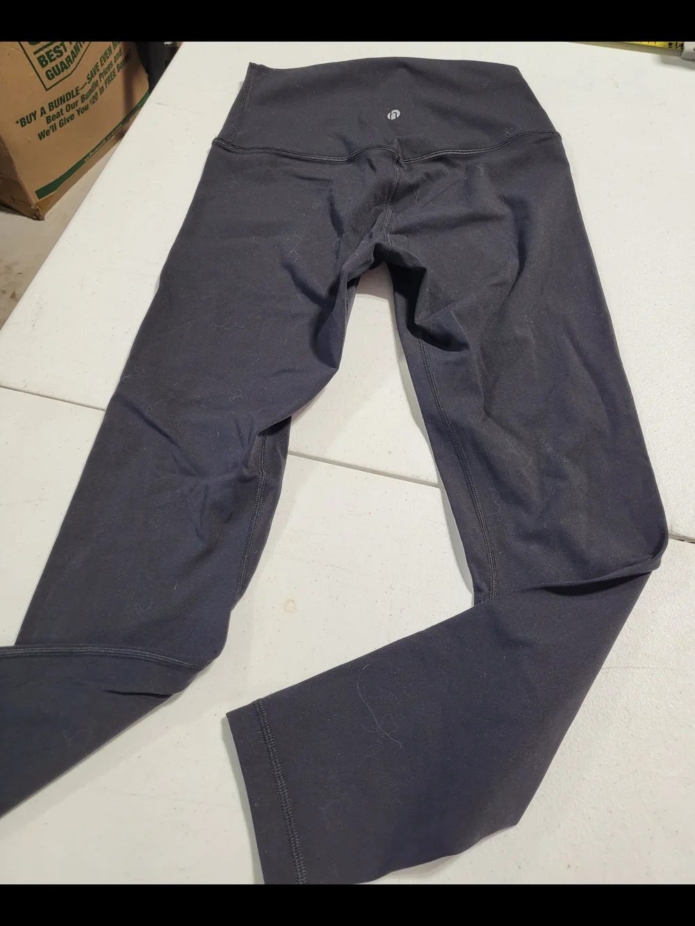 High-Rise Black Women's Leggings with Wide Waistband - Picture 3 of 4